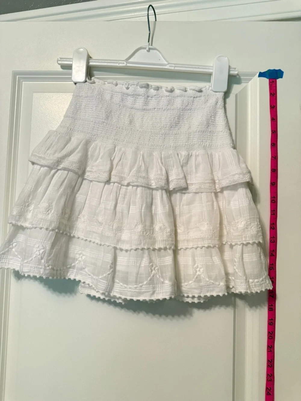 LoveShackFancy White Mini Skirt Size Small - Picture 4 of 5